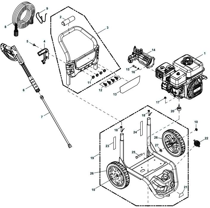 generac 0069210 Power Washer repair Parts